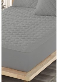 Resim Mona Verde Alez Takımı %100 Pamuklu Sessiz 3 Parça Kapitoneli Yastık Alezli MNVAPFK00 Gri 