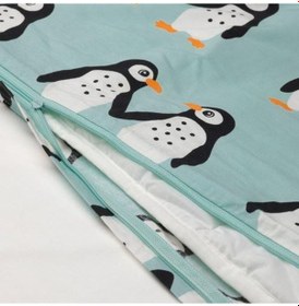 Resim Çocuk Nevresim Takımı MeridyenDukkan Açık Turkuaz Renk Penguen Temalı 150x200Cm 