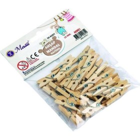Resim Masis Natural Mini Ahşap Mandal 25 mm 30'lu 