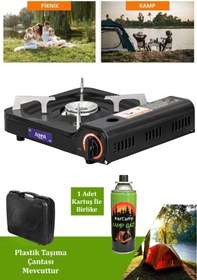 Resim EksikSepeti Tekli Portatif Ocak Kamp Ocağı + Kamp Gazı 227g 1 Adet 