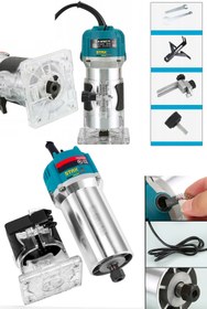 Resim Genel Markalar Bakır Sargılı 3500 Watt Titanyum Motor Mini Freze Formika Traşlama Makinesi 6mm Pens (Devir Ayarsız) 