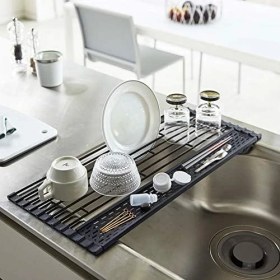 Resim 5058 Tower Katlanabilir Bulaşıklık, Siyah, Çelik/silikon, Minimalist, 42 x 26 x 0,8 cm 