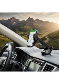 Resim Telefon Tutacağı 360 Döner Başlık Terminatör Kol Güçlü Vantuz Dayanıklı Gövde Araç İçi Tel Tutucu Üniversal Glz03517210 Siyah 