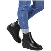 Resim Polaris 607 Dolgu Topuklu Fermuarlı Kadın Bot 967800000282 01 Siyah Siyah 