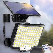 Resim 106 LED Güneş Enerjili Dış Mekan Lambası, Hareket Sensörlü Güneş Enerjili Dış Mekan Lambası, 120° Aydınlatma Açısı, 5.03 metre Kablo ile Bahçe Güneş Enerjili Duvar Lambası, Kamp, Bahçe, Koridor ve Garaj için Akıllı Işık 