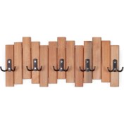 Resim Mavi Trend Ahşap Duvar ve Kapı Askısı Elbise Askılık Piyano Modeli 5 Askılı 