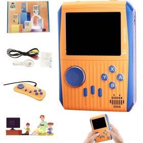Resim S1 Çocuk Mini El Tipi Retro Oyun Konsolu 500 Klasik Oyun, Taşınabilir El Tip 3 Inç Ekranlı 