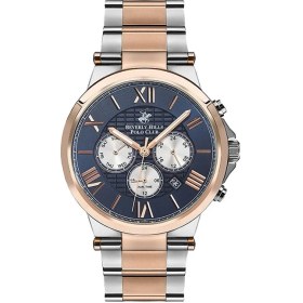 Resim Beverly Hills Polo Club BP3123X.590 Erkek Kol Saati | 45 mm Gümüş & Rose Gold Paslanmaz Çelik, Lacivert Kadran 