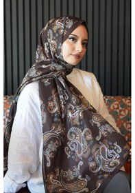 Resim Afvente Paisley Desen Acı Kahve Soft Pamuk Şal Çok Renkli 