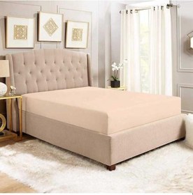 Resim Lastiksiz Dokuma Düz Renk Çarşaf160x240 Bej 