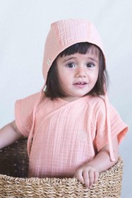 Resim Little Gusto Müslin İngiliz Bebek Şapka Pembe Organik Pamuk 