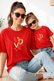 Resim genosha Anne Kız 100% Pamuk T-shirt Mama Mini Mother Daughter TEKLİ FİYAT 