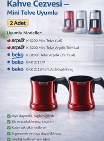 Resim ÖZ BEYAZ EŞYA K 3190 P Lal Kahve Makınası Cezve Seti Çift 2 ADET 