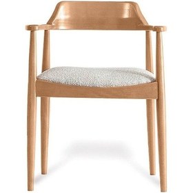 Resim Lines İskandinav Ahşap Sandalye Natural - Beyaz 