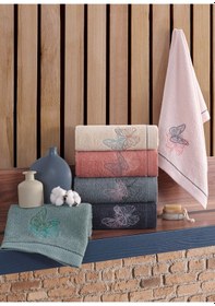 Resim Newhome Anka Kelebek 6 Lı 50x90 %100 Pamuk El Ve Yüz Havlusu 6 Renk 