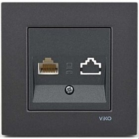 Resim Viko Novella Füme Tekli Data Priz Çerçeveli 