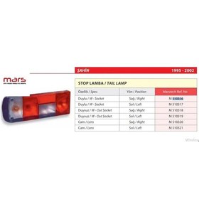 Resim Sağ Stop Lambasi Duyulu Şahin//mars Mars 85011748 M 510316 