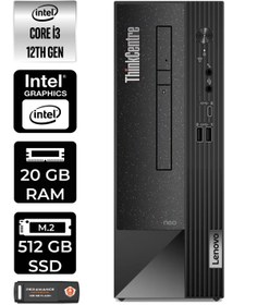 Resim LENOVO Neo 50S 11SX002VTXE117 i3 12100 20GB RAM 512GB SSD W11P MASAÜSTÜ BİLGİSAYAR 