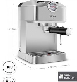 Resim Karaca Coffee Art 1101 Süt Köpürtücülü 20bar Basınçlı Espresso Latte Cappuccino Americano Mak. 1,5l 