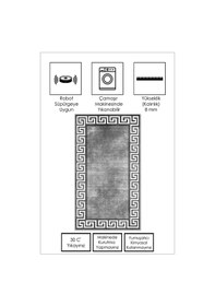 Resim West Home Makinede Yıkanabilir Kaymaz Taban Leke Tutmaz Oval Yolluk Ev Dekorasyonu İçin Gri Kesme Yolluk 