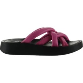 Resim Bueno Shoes Fuşya Siyah Deri Kadın Spor Terlik 