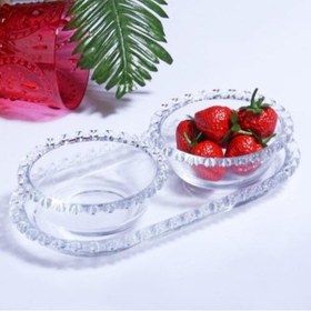 Resim Love 3 Parça Tepsili Sunumluk Kase - Çok Amaçlı Kase Çerezlik 