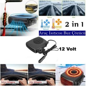 Resim İthal Oto Isıtıcı-soğutucu Cam Buğu Çözücü Fan 12 Volt Çakmaklık Girişli 