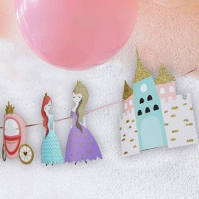 Resim Çok Renkli Prenses ve Şato Temalı Banner - Çok Renkli / Tek Ebat 