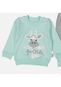 Resim 3-9 Ay Kız Bebek Alt&üst Takımı Zürafa Nakışlı Yeşil Yeşil 