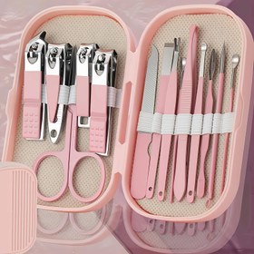 Resim Modern Stil 8/14 Parça Paslanmaz Çelik Tırnak ve Ayak Bakım Araçları Seti, Tırnak Makası ve Şekillendirme Aracı dahil, Taşınabilir Saklama Kutusu ile - Unisex Tırnak Bakım Seti, Kokusuz 