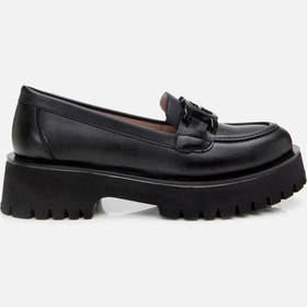 Resim Siyah Tokalı Kadın Loafer Siyah 