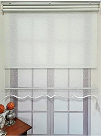 Resim Bbb Tomurcuk Desenli Çift Mekanizmalı Tül Stor Perde Ekru Mt2012 