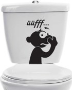 Resim Üüfff..kokudan Rahatsız Adam Banyo Aksesuar Wc Klozet Kapak Sticker 