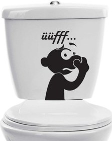 Resim Üüfff..kokudan Rahatsız Adam Banyo Aksesuar Wc Klozet Kapak Sticker 