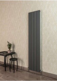 Resim Warma Drama Dikey Alüminyum Radyatör 375x1800 Pütürlü Antrasit 7946 