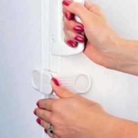 Resim Derin Stok Bebek Çocuk Güvenlik Çekmece ve Dolap Için Kendiliğinde Yapışkanlı Vidasız Köşe Kapak Kilidi x 2 Ad 