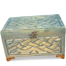 Resim Ahşap El Oyması İşlemeli Dekoratif Ahşap Sandık. 001 