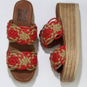 Resim Bueno Shoes Kırmızı Deri Kadın Espadril Terlik 01wu6110 