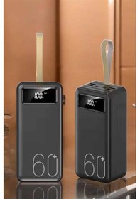 Resim Powerbank 60.000 Mah Hızlı Şarj 4 Çıkışlı Uzun Şarj Süreli Nrzsnt - 96 Dijital Göstergeli Çok Renkli 