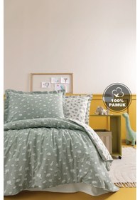 Resim Yataş Mini Povey Tek Kişilik Ranforce %100 Pamuk Nevresim Takımı - Adaçayı 