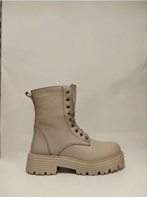 Resim Castle Black Yldz-23820-1 Hakiki Deri Kadın Bot Bej 