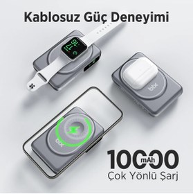 Resim Bix Tpb16 10.000 Mah Oled Ekranlı Manyetik Kablosuz Powerbank 20w Pd Hızlı Şarj Ve 15w Magsafe Gri 