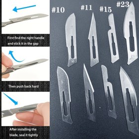 Resim 10 adet Hassas El Yapımı Bıçak - Telefon Tamiri/Plastik Kesim için No.11/23/10/15 Karbon Çelik Yedek Uçlar, Elde Kullanılan El Yapımı Aracı, Tıbbi Kullanım Olmadan 
