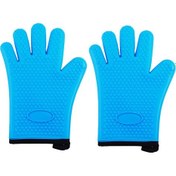 Resim Isıya Dayanıklı Eldivenler Barbekü Mutfak Silikon Fırın Eldivenleri, Güvenli 