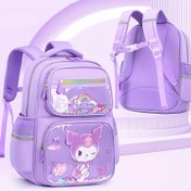Resim Sanrio Kuromi Sevimli Karikatür Sırt Çantası - Ayarlanabilir Askılı Şık Mor Okul Çantası, Hafif ve Solmaya Dirençli, Organizasyon için Çoklu Bölmeler, Üniversite Öğrencileri için Mükemmel, Okul için Sırt Çantası 