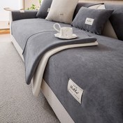 Resim 1 adet Lüks Peluş Kanepe Kılıfı, Evrensel Dört Mevsim Kaymaz Kanepe Koruyucu, Zarif Kadife Kumaş, Evcil Hayvan Dostu, Makinede Yıkanabilir, Loveseat'dan 4 Kişilik Kaneplere Uygun - 400-450g/m², Bölümlü Kanepe Uyumlu, Aktif Baskı Tasarımı, Oturma Odası Kanepe Kılıfları 