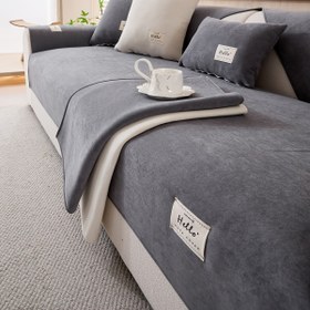 Resim 1 adet Lüks Peluş Kanepe Kılıfı, Evrensel Dört Mevsim Kaymaz Kanepe Koruyucu, Zarif Kadife Kumaş, Evcil Hayvan Dostu, Makinede Yıkanabilir, Loveseat'dan 4 Kişilik Kaneplere Uygun - 400-450g/m², Bölümlü Kanepe Uyumlu, Aktif Baskı Tasarımı, Oturma Odası Kanepe Kılıfları 