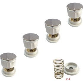 Resim Parmis Maximus Düğme 4 Lü Takımı Ankastre Set Üstü Ocak Düğmesi - Beyaz (Yaylı) Görselle Eşleştiriniz SÜ0031 