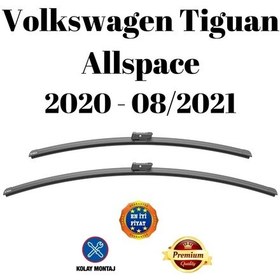 Resim Volkswagen Tiguan Allspace 2020 2021 Uyumlu Araca Özel Ön Cam Muz Tipi Silecek Süpürgesi Takımı 65/53cm 2li Set Silbak 