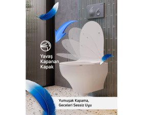 Resim Ness Vortex Asma Klozet ve Kapak Seti 